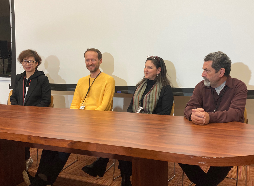 Post-Presentation Q&A Panel (L-R): Zhao Liu, Peter Bilak, Yara Khoury, Hrant Papazian. Photo by Delve Withrington.