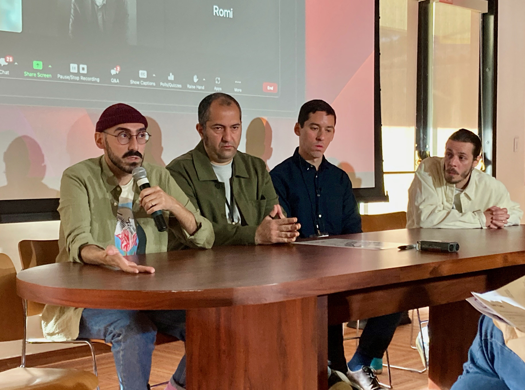 Post-Presentation Q&A Panel (L-R): Sina Fakour, Kaveh Ashourinia, Fernando de Moraes Caro, Alexandre Bassi. Photo by Delve Withrington.