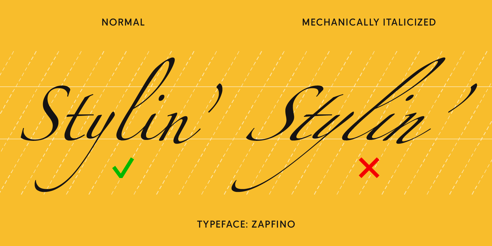 Italicizing Zapfino makes no sense.