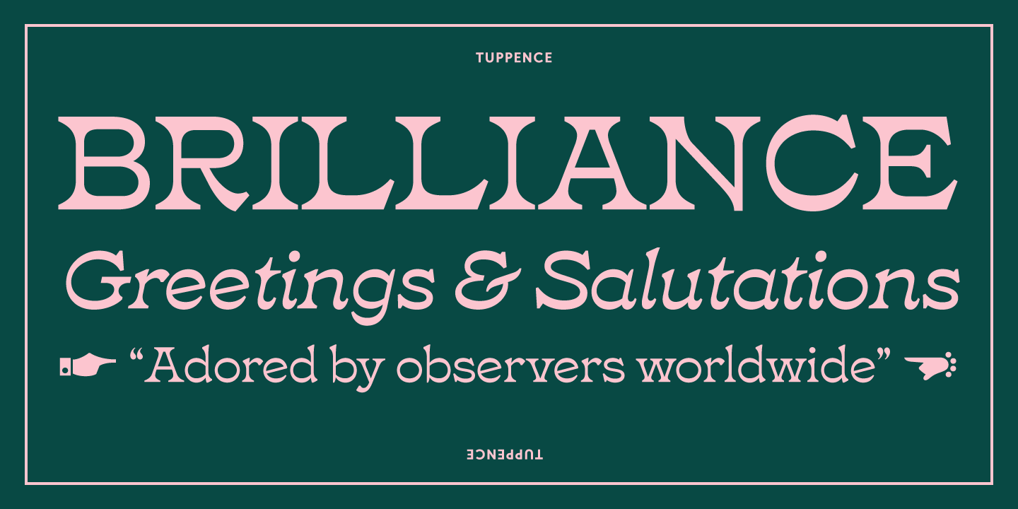 A promotional type specimen image of Tuppence